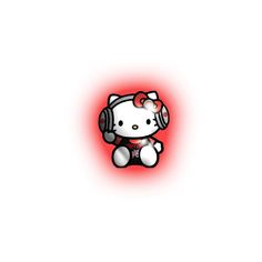 a hello kitty wallpaper with headphones on