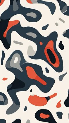 an abstract pattern with black, red and white colors