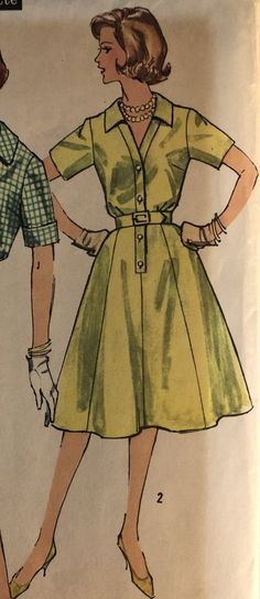 an old fashion sewing pattern for a woman's dress