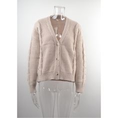 Apricot Button Cable Knit Cardigan Cream Knit Button-up Cardigan, Winter Cream Cardigan With Button Closure, Beige Winter Cardigan With Buttons, Winter Beige Buttoned Cardigan, Cream Knit Button-up Sweater, Beige Knit Button-up Cardigan, Cream Button-up Knit Cardigan, Cream Button-up Knit Sweater, Beige Button-up Knit Cardigan