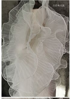 "Description: Gleam Organza lace trim, Airy organza Lace Trim, Pleated lace trim for Costume Apparel DIY Craft Supplies ◆ Measuring is about 5.12\" (13 cm) wide ◆ Material: Nylon ,Organza ◆ This listing is for 1 Yard / 5 Yards, if you buy more, we'll send a continuously pcs to you. ◆ It can be used for wedding dress, lingerie, bra, dresses, dolls, bridal veil, altered art, couture, costume, jewelry design, pillowcase, home decor and much more! How To use : Sew On / Hand sewing For more quantity, Lace Bridal Dress, Crochet Lace Collar, Bodice Applique, Organza Lace, Strawberry Dress, Dress Lingerie, Cupcake Dress, Bridal Lace Fabric, Wedding Dress Lace