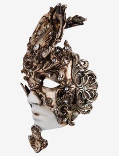 Roxane Venetian mask baroque style for sale Venetian Baroque Masquerade Mask For Mardi Gras, Venetian Baroque Masks For Theater, Formal Venetian Baroque Masks And Prosthetics, Vintage Masquerade Mask For Carnival, Traditional Baroque Masks And Prosthetics For Carnival, Vintage Carnival Mask And Prosthetics, Venetian Baroque Masquerade Masks And Prosthetics, Venetian Baroque Masks For Masquerade, Venetian Baroque Mask For Carnival