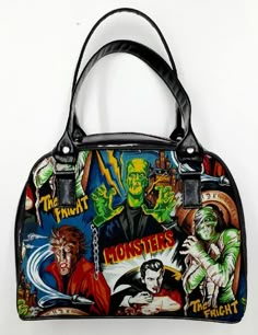 Horror Movie Frankenstein Monster Handbag | Double Trouble Apparel Spooky Pinup, Punk Pinup, Rockabilly Tattoo, Frankenstein Monster, Modern Handbag, Purse Ideas, Kei Visual, Frankenstein's Monster, Psychobilly