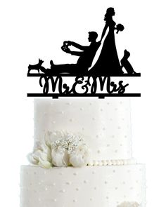 PRICES MAY VARY. Material: This game console and dogs wedding cake topper is made of high quality black acrylic. Size:This mr and mrs wedding cake topper is approx 6.1" wide and 6.7" high. Suitable for 6 to 10 Inch Cakes. Application: This funny wedding cake topper is the best decoration for your party cake and dessert, great decoration in your wedding/anniversary/bridal shower/bachelorette party, especially for the couples who loves dogs, or the groom who loves games. It was the good cake toppe Funny Wedding Cake Toppers Hilarious, Funny Cake Toppers Wedding, Wedding Cake Topper Funny, Wedding Cales, Dogs Wedding, Mr And Mrs Wedding Cake, Cake Toppers Wedding, Funny Cake Toppers, Anniversary Cake Topper