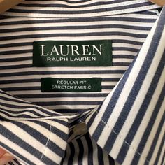 Brand New Never Worn, Lauren Button Up Shirt Regular Fit, Stretch Fabric, Size M / 15.5 / 32-33 Preppy Collared Shirt With Button Closure, Preppy Collared Shirt With Buttons, Preppy Fitted Button-up Shirt, Ralph Lauren Preppy Button-up Shirt, Ralph Lauren Fitted Button-up Shirt, Ralph Lauren Fitted Shirt With Button Closure, Ralph Lauren Fitted Striped Shirt, Fitted Ralph Lauren Shirt With Button Closure, Fitted Button-up Ralph Lauren Shirt