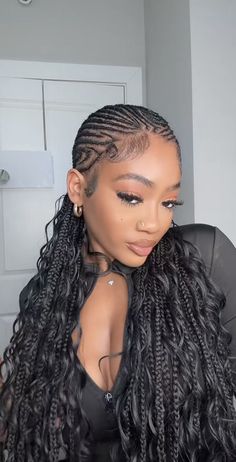 Unique Braid Hairstyles For Black Women, Mulatto Braids, Push Back Hairstyles Black Women, Braids With Plaits, Greek Goddess Hairstyles Black Women, Vacation Hair Black Women, Braids With Shells Black Women, Gel Bolla Hairstyles, Quick Braided Styles