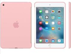 an apple ipad is shown with the pink cover on it's front and back sides