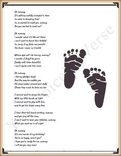 a poem written in the shape of a baby's footprints with an image of a person's foot