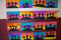 this is an art project for kids to do with paper plates and crosses on them