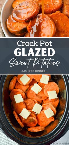 crock pot glazed sweet potatoes in the slow cooker