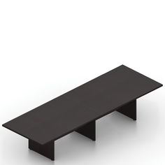 a black table sitting on top of a white floor