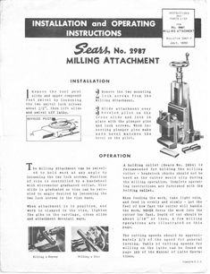 an instruction manual for milling attachments on a machine with instructions to make it easier