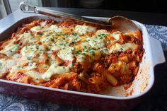 a casserole dish is shown with the words foodwashes on it and an image of pasta