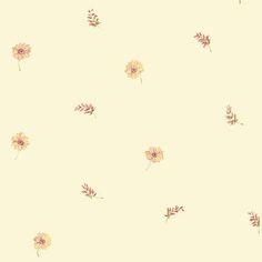 a white background with pink flowers and leaves on the bottom right corner is an off - white wallpaper