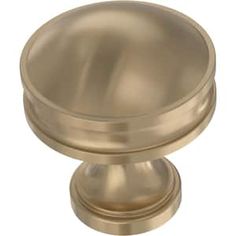 an antique brass cabinet knob on a white background