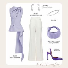 Purple Ootd, Elegant Summer Outfits, Chique Outfit, Elegant Outfit Classy, Zara Jewelry, Look Formal, Classy Work Outfits, Stylish Work Outfits, Modest Fashion Outfits