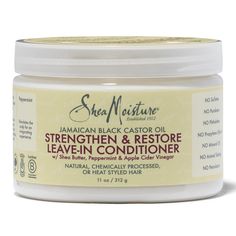 SheaMoisture Jamaican Black Castor Oil  Strengthen, Grow and Restore Leave-In Conditioner softens and detangles natural, chemically processed, color treated and heat styled hair. SheaMoisture Strengthen & Restore Leave In Conditioner  |  11 FL oz. | Sally Beauty Styled Hair, Hair Growth Secrets, How To Grow Your Hair Faster, Shea Moisture, Jamaican Black Castor Oil, Hair Remedies For Growth, New Hair Growth, Black Castor Oil, Sally Beauty