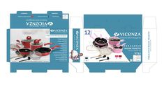 two boxes with different types of pots and pans