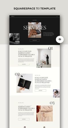 the website design for squarespace is clean and modern, with minimalistic layouts