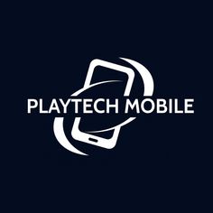 the playtech mobile logo is shown on a dark background with white letters that spell out it