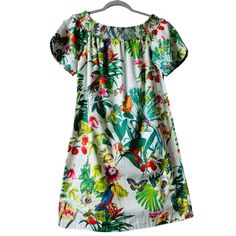 J.Crew Mini Floral Tropical Printed Dress In Size 4 Pre-Owned In Like New Condition ( Never Worn) Features 100% Cotton Off The Shoulder Tropical Floral Print Length Just Above The Knee Resort,Vacation,Beach Wear Measurements Approximately * Laying Flat See Photos For Details * Thanks For Your Interest! Spring Tropical Mini Dress With Short Sleeves, Tropical Mini Dress With Short Sleeves, Casual Short Sleeve Mini Dress With Tropical Print, Tropical Multicolor Cotton Dresses, Casual White Dress With Tropical Print, Tropical Short Sleeve Mini Dress, White Tropical Print Dress With Short Sleeves, Multicolor Tropical Cotton Dress, White Short Sleeve Dress With Tropical Print