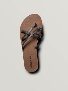 Volcom Women's New School Sandals - 88 Gear School Sandals, Tie Gifts, The New School, Snow Jacket, True Blue, Leather Style, New School, Big Boys, Synthetic Leather