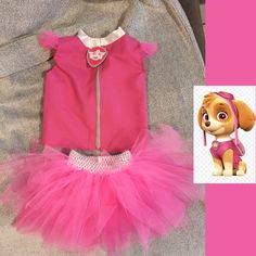 Tutu Skye Paw Patrol, Skye Costume Diy, Paw Patrol Diy Costume, Diy Paw Patrol Costume, Paw Patrol Dog Costume