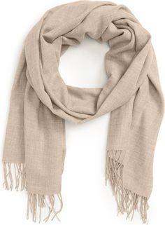 Nordstrom Tissue Weight Wool & Cashmere Scarf | Nordstrom Classic Cashmere Scarves, Classic Beige Scarf For Fall, Classic Beige Scarves For Fall, Elegant Beige Wool Scarf, Solid Color Fringe Scarf For Fall, Classic Formal Pashmina Scarves, Classic Formal Pashmina Scarf, Classic Cashmere Scarves For Fall, Classic Wool Scarves For Fall