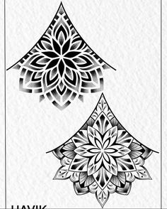 two black and white ornamental designs