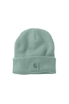 Fall is on the horizon so be sure you are fall ready with one of our Carhartt Knit Cuff Beanies in Patina. Features of this beanie include: a basic blue color, knit construction, and cuffed hem with logo patch. You cannot go wrong with this beanie; it is a staple piece to add to any wardrobe!Features:Carhartt Style: 101070-GH5-PATINAColor: Patina Blue100% AcrylicUnisex hats, beaniesRibbed knit fabricCuffed hem with Carhartt branded patchOne size fit mostImportedHand wash cold Carhart Beanie, Mens Knit Beanie, Carhartt Hat, Brown Beanie, Carhartt Style, Carhartt Beanie, Mens Knit, Patina Color, Cute Beanies