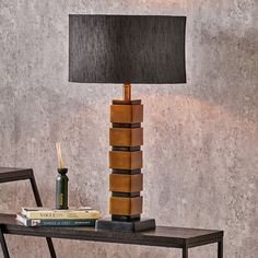 Modern Antique Brass & Matte Black Table Lamp Base – Stacked Design & LED Compatible - Decor interiors Simple Geometric Base Lamp, 70s Square Lamp, Brutalist Lamps, Black Midcentury Table Lamp, Black & Brass Bedside Table Lamp, Practical Lighting, Cube Design, Table Lamp Base, Elegant Art