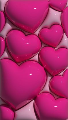 many pink hearts are arranged in the shape of heart shapes