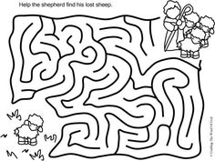 a maze to help children learn how to find the right way out of the sheep