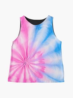 Express your pride with our Trans Pride Tie Dye Sleeveless Top. A vibrant and inclusive statement piece, celebrating diversity with every wear. 🌈👚 #TransPride #SleevelessTop #TransAesthetic Sleeveless Top Designs, Flowy Tank, Sleeveless Top, Tops Designs