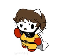 a drawing of a hello kitty wearing boxing gloves