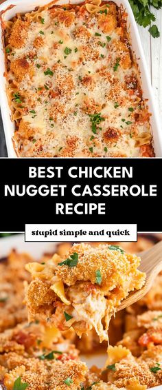 Image for Best Chicken Nugget Casserole Recipe Dinners With Chicken Nuggets, Dinner Ideas With Chicken Nuggets, Chicken Nugget Crockpot Recipes, Leftover Chicken Nuggets Recipes, Recipes With Chicken Nuggets In Them, Chicken Nugget Parmesan Casserole, What To Do With Chicken Nuggets, Frozen Chicken Nugget Recipes