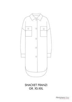 a drawing of a jacket from the front and back