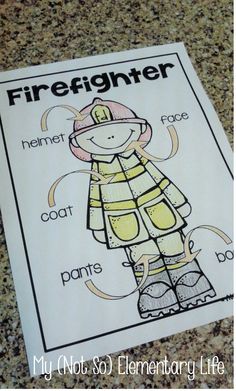 a firefighter worksheet for kids to learn how to read the words in this book