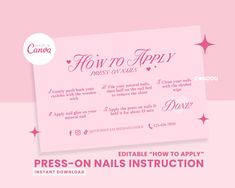 how to apply press - on nails instruction for beginners with step by step instructions