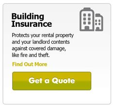 a sign that says,'building insurance protects your rental property and your landfill contents against covered damage, like fire and heat