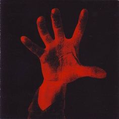 an image of a hand with red paint on it's palm and the middle finger