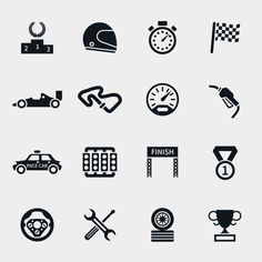 car service icons set on white background