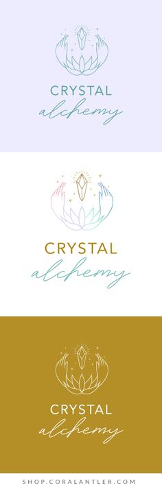 three different logos for crystal jewelry