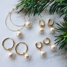 Baroque pearl earrings, pearl hoop earrings, pearl jewelry, wedding earrings, cubic zirconia hoops, bridal earrings, freshwater pearl earrings, pearl drop earrings, christmas gift, freshwater pearl hoops, bridesmaid gift The perfect earrings for all occasions! Classic and modern! I have used only high quality materials AA+ huge ~11-13mm White Freshwater potato Pearls ♥♥ IMPORTATNT♥♥ The earrings are made of natural freshwater pearls so each pearl is unique and different. Common defects: white sp Hoops With Pearl Earrings, Dangle Pearl Earrings Wedding, Baroque Pearls Jewelry, Earrings Pearl Drop, Freshwater Pearl Earrings, Baroque Pearl Earrings, Etsy Bridesmaid Gifts, Earrings Christmas, Freshwater Pearls Earrings