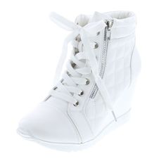 Forever Adriana12 White Womens Fashion-Sneakers 10 New Spring Platform Sneakers With White Laces, Spring Wedge Sneakers With White Sole, Spring Synthetic High-top Sneakers With Round Toe, Spring Synthetic Wedge Sneakers With White Sole, Sporty Synthetic Wedge Sneakers With Round Toe, Spring Synthetic Wedge Sneakers With Round Toe, Trendy Wedge Sneakers With Laces And Round Toe, Spring Sporty Wedge Sneakers With Round Toe, Sporty Spring Wedge Sneakers With Round Toe