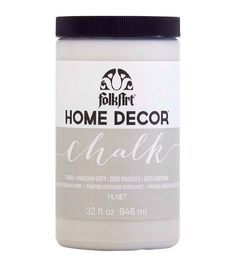 a jar of chalk that says home decor chalk in white and black on the front