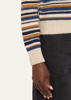 The Elder Statesman Vista Striped Cashmere Hoodie Winter Sweater With Signature Stripes And Long Sleeves, Striped Cashmere Winter Sweater, Winter Striped Cashmere Sweater, Striped Cashmere Sweater For Winter, Elder Statesman, Cashmere Hoodie, 10 22, Knit Hoodie, Bergdorf Goodman