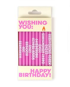 Wishing You... Birthday Candles - Pink (Set of 10)-54° Celsius-Strange Ways Candle Pack, Seed Kit, Kitchen Plants, Happy Birthday Candles, 5 Gifts, Book Clothes, 20 Gifts, Pink Set, Blow Out