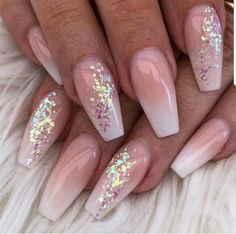 Glitter Nails Art, Unghie Sfumate, Sassy Nails, Bride Nails, Nail Designs Glitter, Acrylic Designs, Prom Nails, Glitter Nail Art