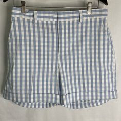 Lauren Ralph Lauren Womens Gingham Sz 10 Shorts Blue/White Checkered Golf 4 Pockets. Tags Removed But Never Worn!! Mint Condition!!! Very Clean!! Waist 34” Inseam 6.5” Rise 10” L3 Gingham Shorts With Pockets, Preppy Gingham Bottoms For Summer, Preppy Gingham Cotton Bottoms, Blue Bermuda Shorts For Workwear In Spring, Preppy Summer Shorts With Pockets, Preppy Short Bottoms For Spring, Preppy Spring Short Bottoms, Preppy Blue Summer Shorts, Preppy Plaid Bottoms For Summer